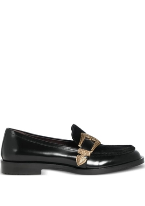 Roberto Festa Lira pony skin detail triptych loafers - Black