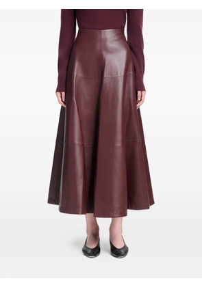 Altuzarra Varda flared lambskin skirt