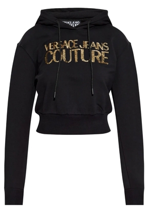 Versace Jeans Couture sequin-logo hoodie - Black