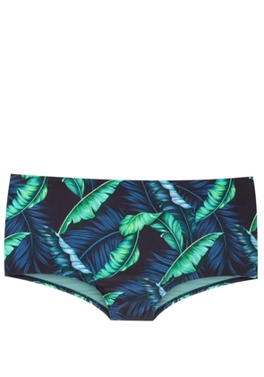 Lygia & Nanny Copacabana leaf-print swimming trunks - Blue