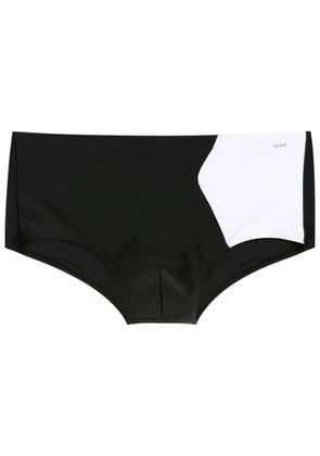 Amir Slama two-tone slip-on swim shorts - Black