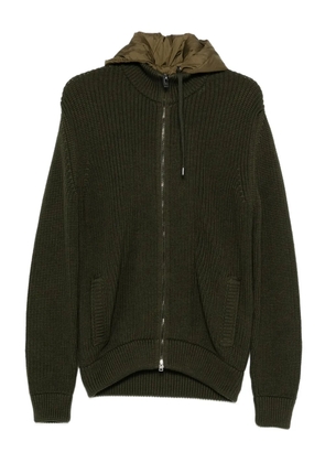 Herno zip hooded cardigan - Green