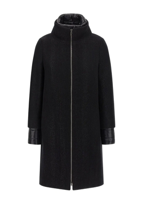 Herno zigzag-weave coat - Black