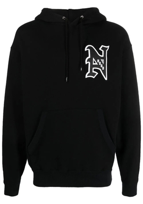 Neighborhood College logo-print hoodie - Black