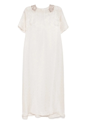 SHATHA ESSA rhinestone collar dress - Gold