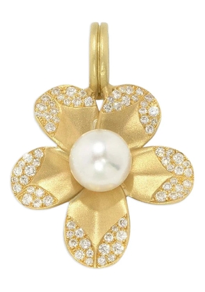 Irene Neuwirth 18K yellow gold diamond pearl pendant