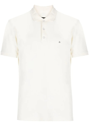 rag & bone logo-embroidered cotton polo shirt - White