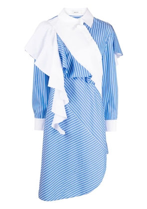 Besfxxk asymmetric striped shirt - Blue