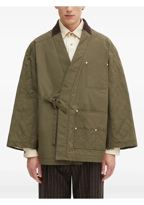 Kenzo Weave quilted tie-detail jacket - Green