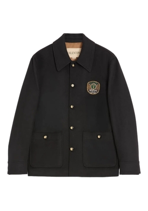Valentino Garavani embroidered patch pocket shirt jacket - Black
