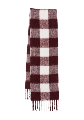 WRSTBHVR Rania check-pattern fringed scarf - Red
