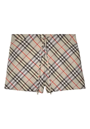 Burberry checked cotton shorts - Neutrals