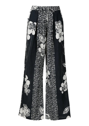 Amir Slama floral-print straight-leg trousers - Black