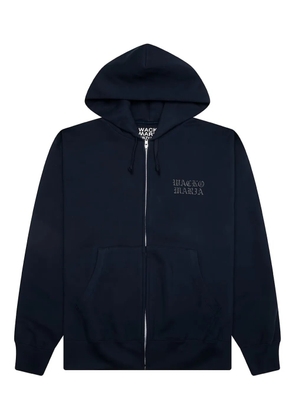 WACKO MARIA logo-print hoodie - Blue