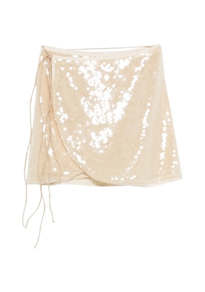 Oséree tie-detail mini skirt - Neutrals