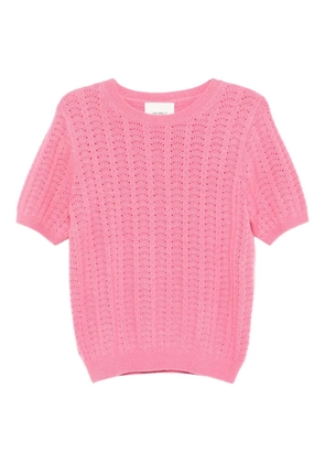 Lisa Yang pointelle short-sleeve top - Pink