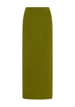 Rosetta Getty ribbed-knit midi skirt - Green