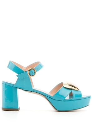 Rupert Sanderson rounded-plaque platform sandals - Blue
