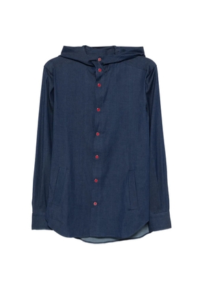Kiton Mariano hooded shirt - Blue