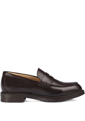Doucal's penny-slot leather loafers - Brown