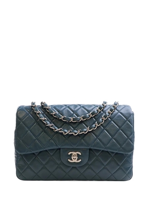 CHANEL Pre-Owned 2008-2009 Jumbo Classic Lambskin Single Flap shoulder bag - Blue