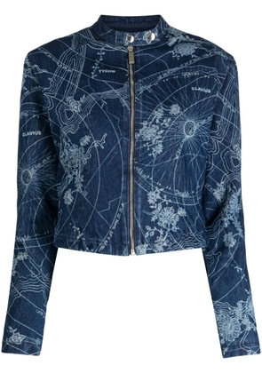 Off-White Map-print denim jacket - Blue