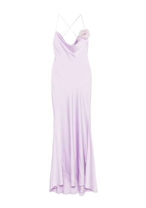 Parlor floral-appliqué maxi dress - Purple