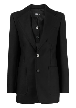 Goen.J notched-lapels single-breasted blazer - Black