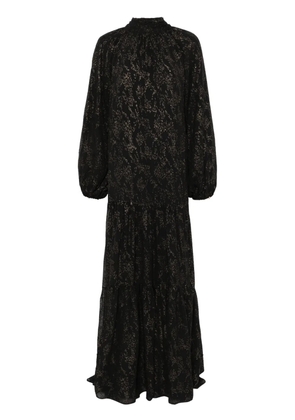 NISSA glitter-detail maxi dress - Black