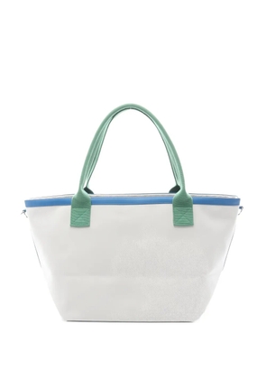 Hermès Pre-Owned 2010s Ash Soukabas leather-trim tote bag - Grey