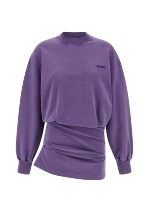 The Attico draped sweatshirt mini dress - Purple