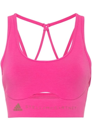 adidas by Stella McCartney logo-print cut-out top - Pink