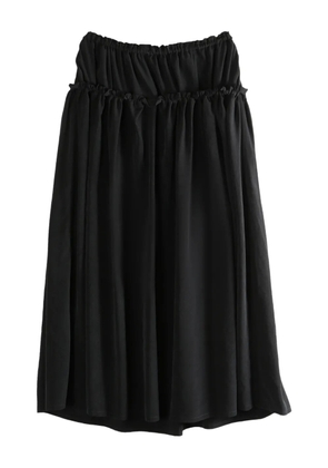 Y's ruffled drawstring midi skirt - Black