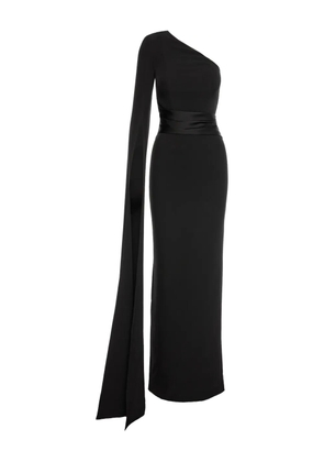 V:PM ATELIER one-shoulder cape maxi dress - Black