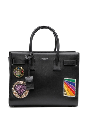 Saint Laurent Pre-Owned 2016 Baby Leather Patch Embellished Sac De Jour satchel - Black