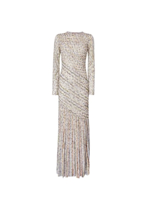 Missoni pleated long-sleeved maxi dress - Neutrals
