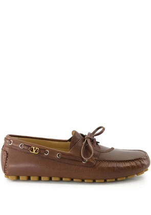 Valentino Garavani Driver Fastaway leather loafers - Brown