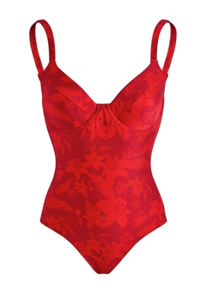 Vilebrequin graphic-print V-neck swimsuit - Red
