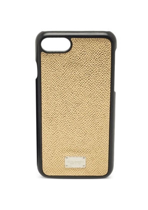 Dolce & Gabbana Pre-Owned leather iPhone 7 case - Gold
