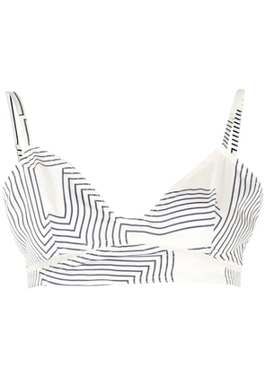 Low Classic stripe-pattern sports bra - White