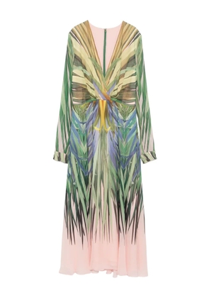 Elie Saab v-neck printed dress - Green