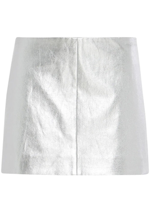 Rosetta Getty Leather mini skirt - Silver