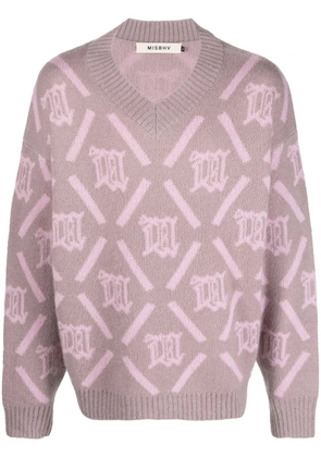 MISBHV intarsia-knit logo jumper - Pink