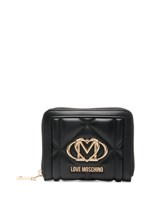 Love Moschino quilted logo-plaque wallet - Black