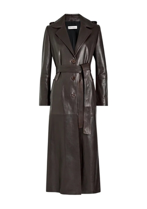 Nour Hammour Scarlett belted leather trench coat - Brown