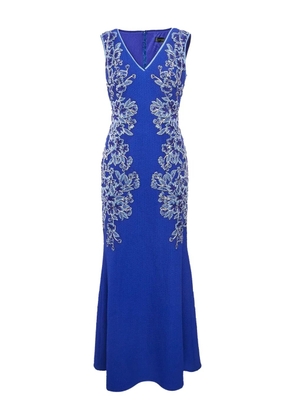 Tadashi Shoji 2023 pre-owned floral-embroidered maxi dress - Blue