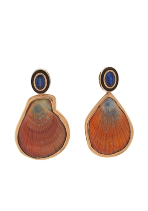 Dezso 18K rose gold Kyanite Clam earrings