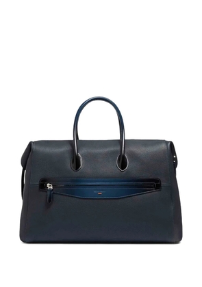 Santoni double-zip leather travel bag - Blue