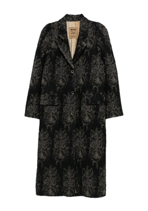 Uma Wang floral-motif single-breasted coat - Black