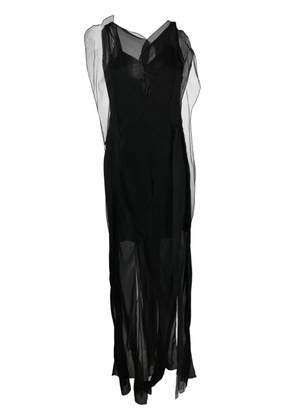 Victoria Beckham semi-sheer sleeveless maxi dress - Black